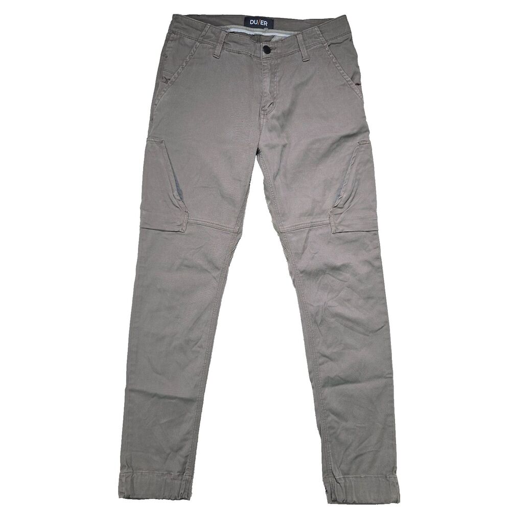 DUER Pants Men's Slim 32x32 Sand Stretch Travel Hiking Stirrup Outdoor